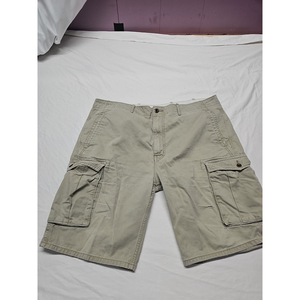 Levis Cargo Shorts Mens 40 Spec White‎ Tab Beige 100% Cotton Distressed